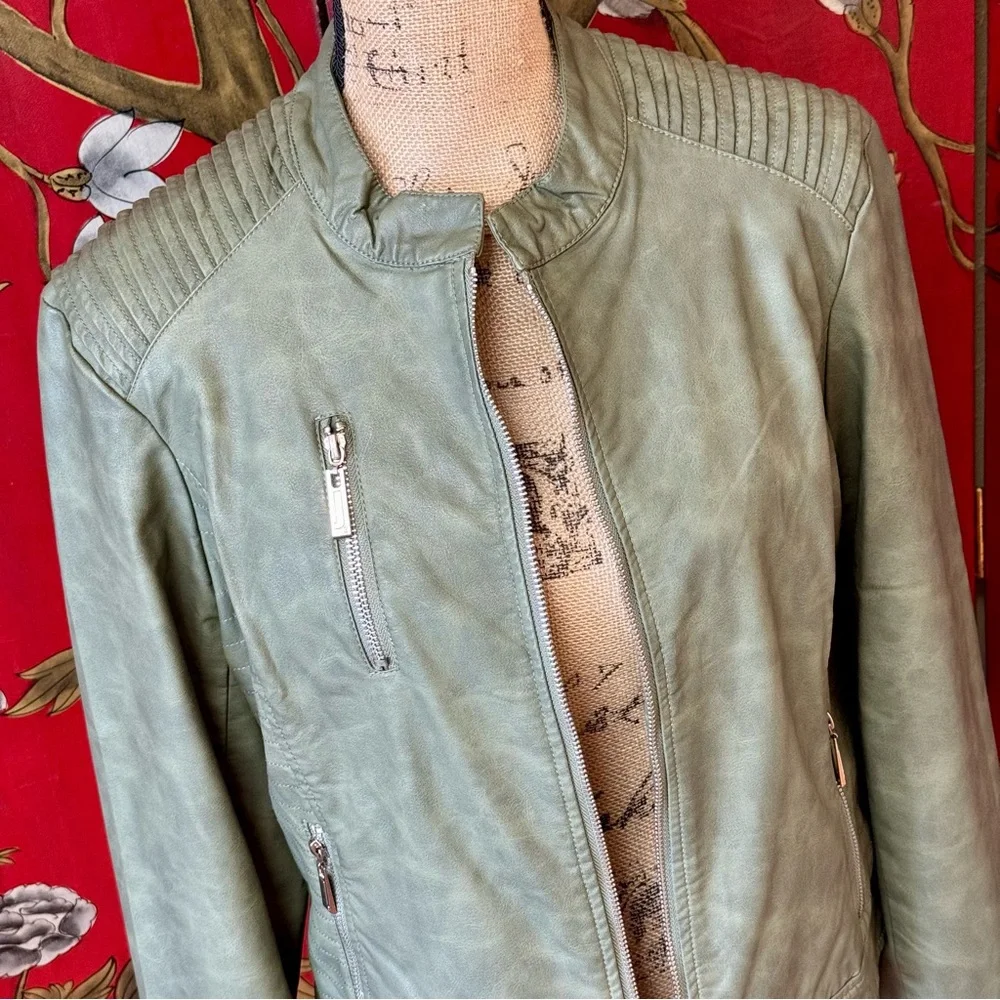 Women's “J2” Faux Leather Jacket | #P9 - Picture 4 of 14